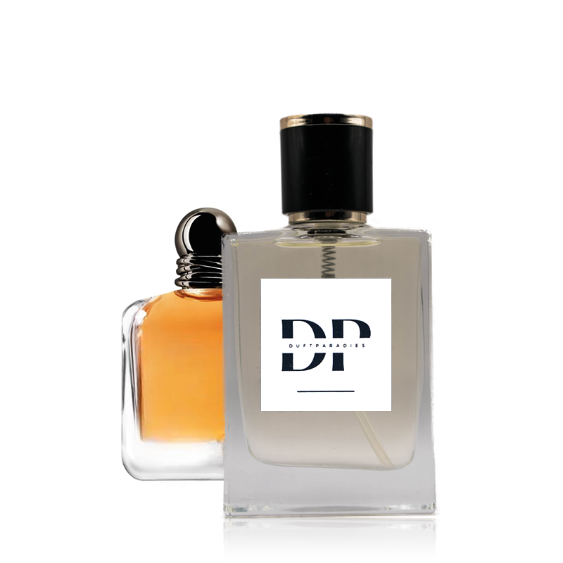Duftparadies M87 you Parfümflasche mit goldener Kappe und eleganter Gestaltung, sichtbar auf weißem Hintergrund