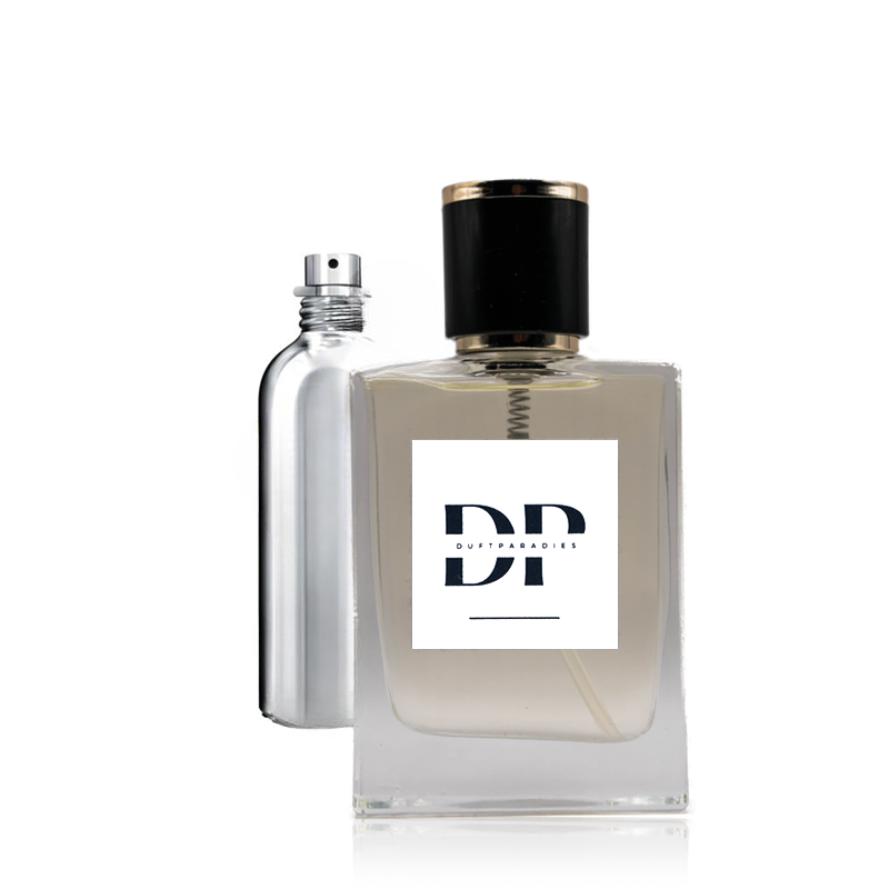 Duftparadies M169 Parfümflasche mit eleganter Gestaltung, Nahaufnahme des Flaschenhalses und des Verschlusses.