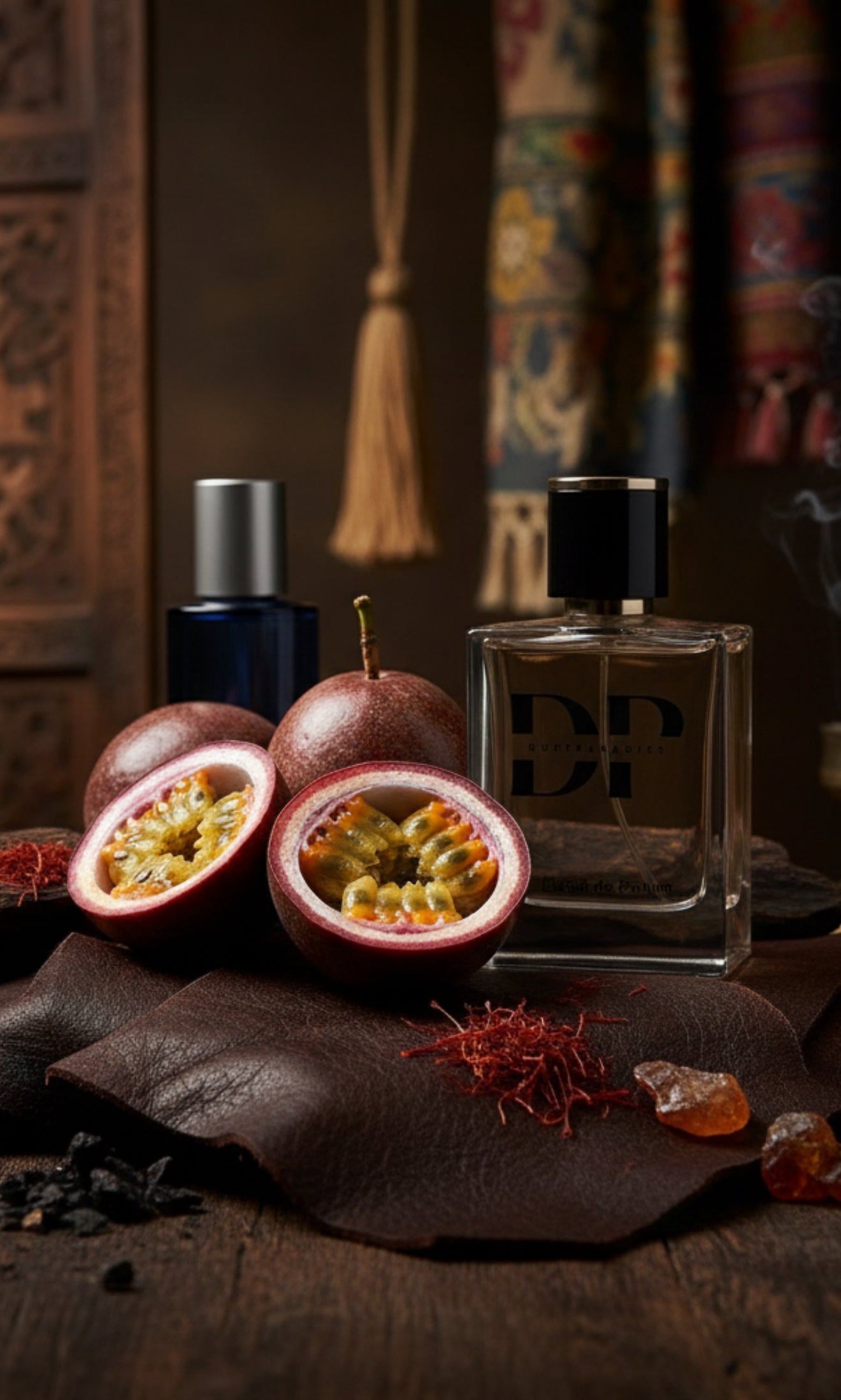 Duftharz M315 Oud Marajuca von Duftparadies, nahaufnahme der ätherischen Oud- und Marajuca-Noten in einem Flakon