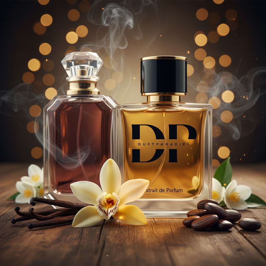 Duftöl M288 Vanilla von Die besten Duftzwillinge, flüssiges Vanille-Parfümöl in dunkler Flasche, aromatischer Duft.
