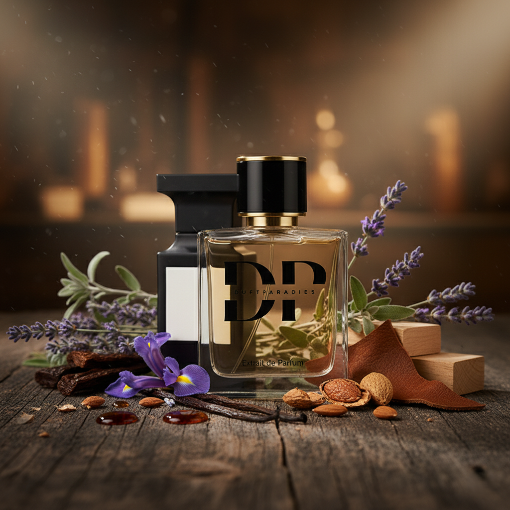 Duftparadies M94 Very Fabulous Parfümflasche mit eleganter Gestaltung und goldener Kappe, auf weißem Hintergrund fotografiert