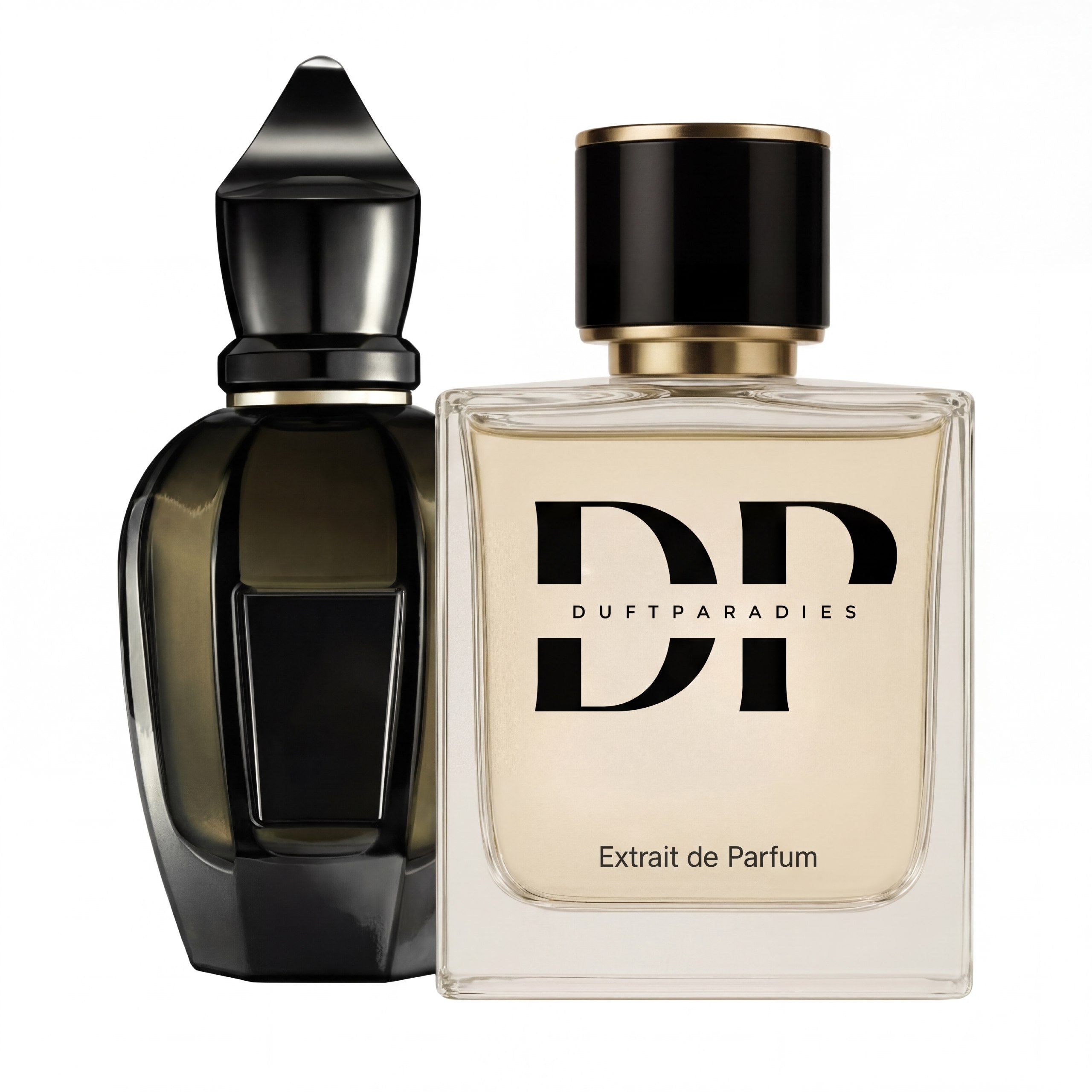 Dunkelblaue Duftkerze "Black Moon" von Duftparadies in einem eleganten Glas.