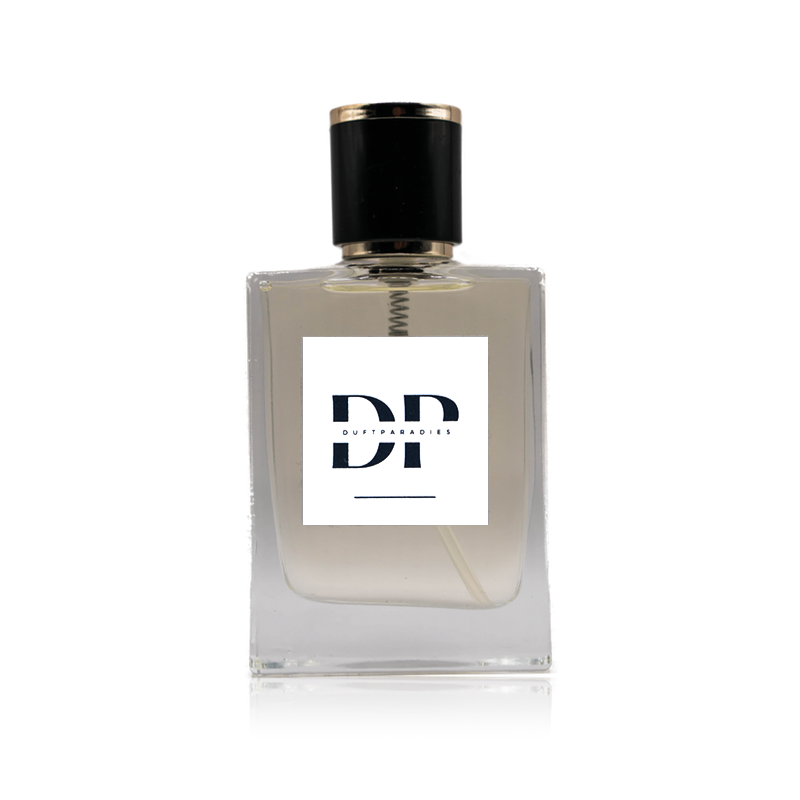 Duftparadies W44 Parfümflasche mit elegantem Design und goldenen Akzenten, auf weißem Hintergrund.