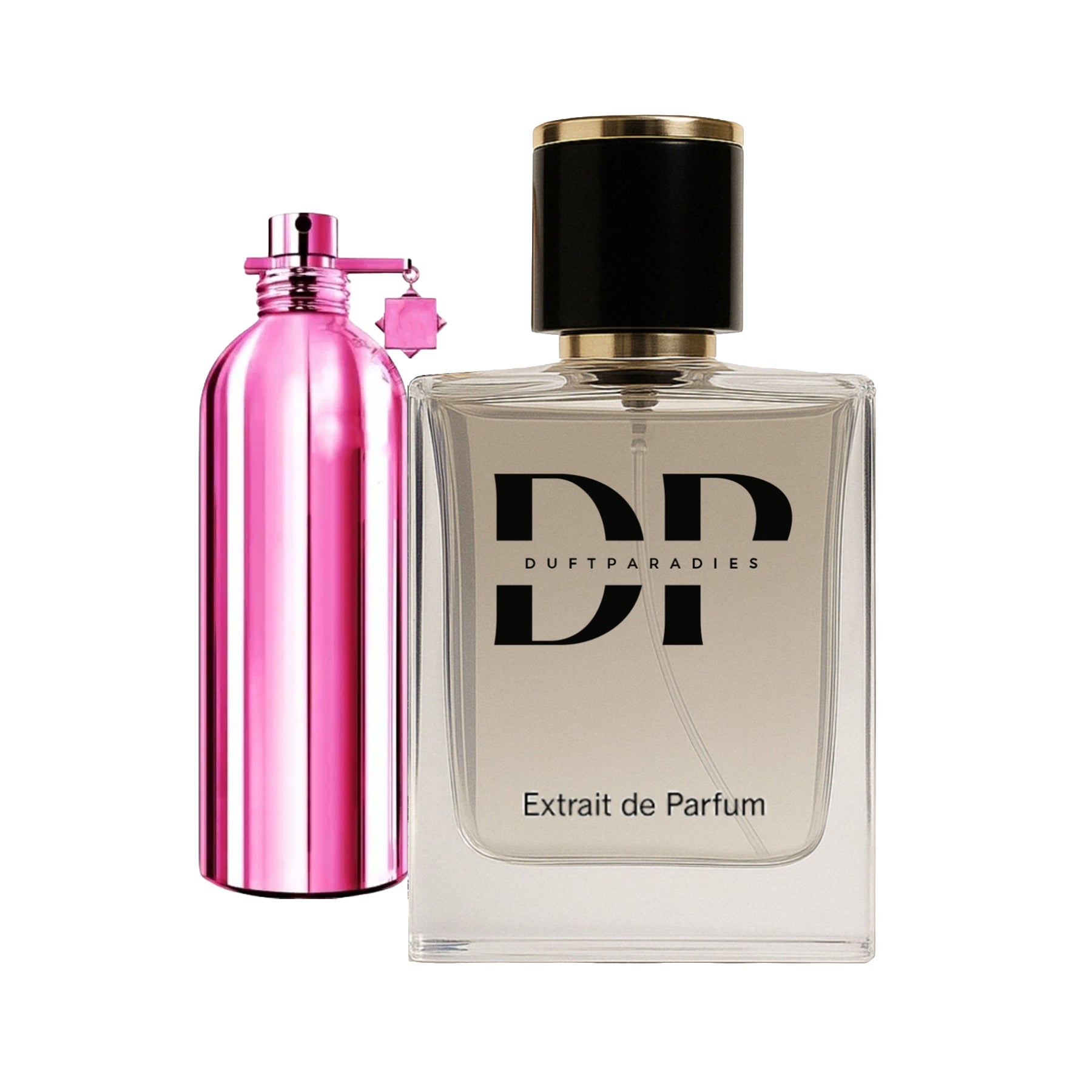 W124 Rose Musk Duftparadies Parfümflasche mit rosigem Design und blumigem Duft, elegante Verpackung und stilvolles Flaschendesign