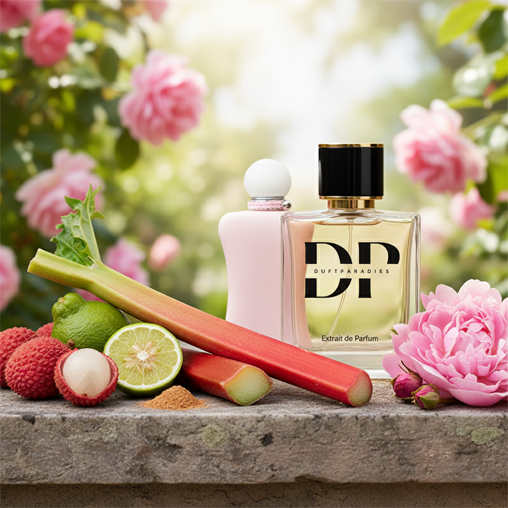 W130 Melina Duftparadies, elegante Duftkerze im Glas mit floralem Duft, sichtbar mit Flamme und floral gestalteter Oberfläche