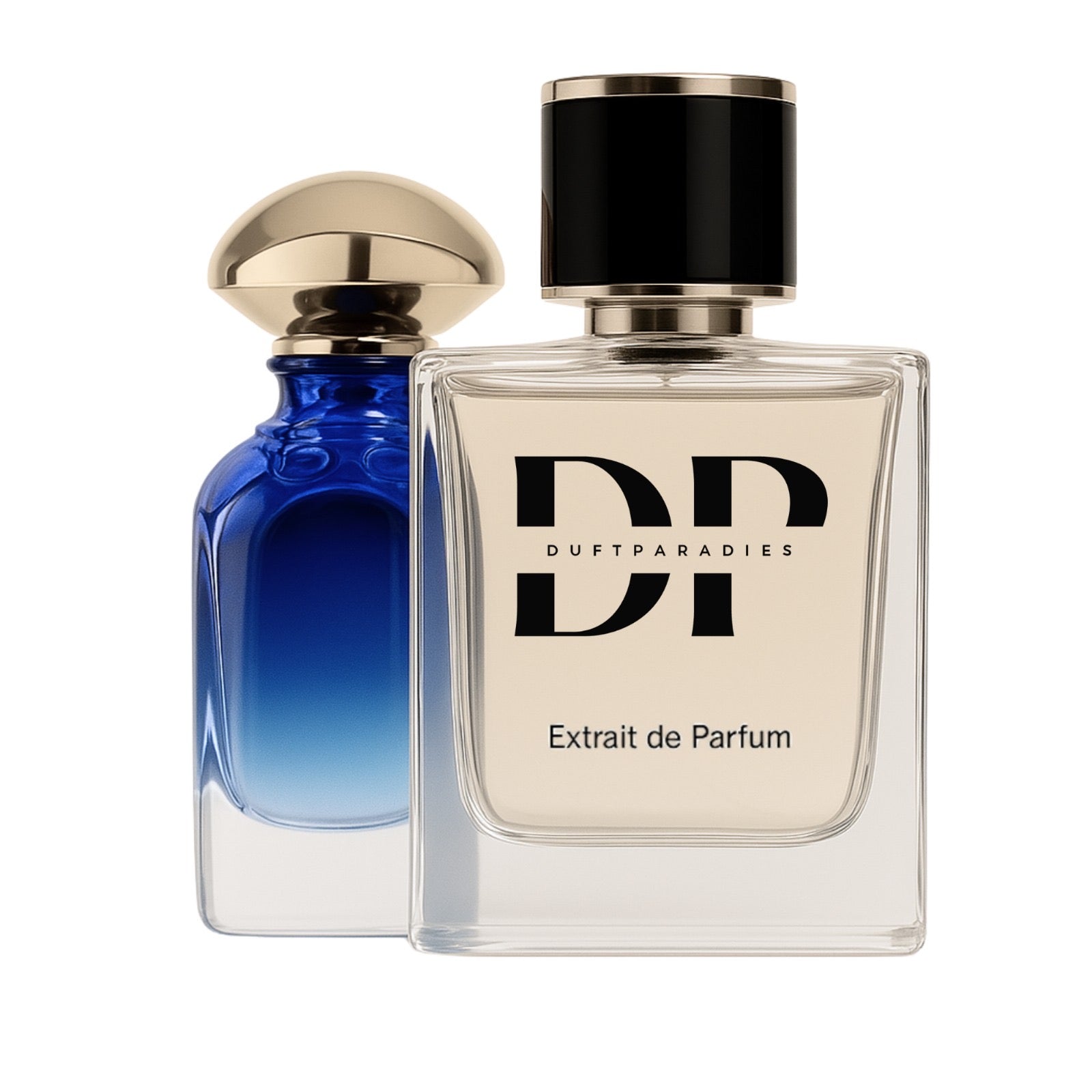 Duftparadies M318 London Parfümflasche mit goldfarbenem Design und eleganter Verpackung, Duft- und Flakondetails sichtbar