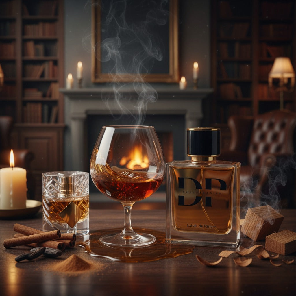 Duftparadies M189 Angel Love Parfümflasche mit eleganter goldener Verpackung und floralem Design, Nahaufnahme der Duftverpackung