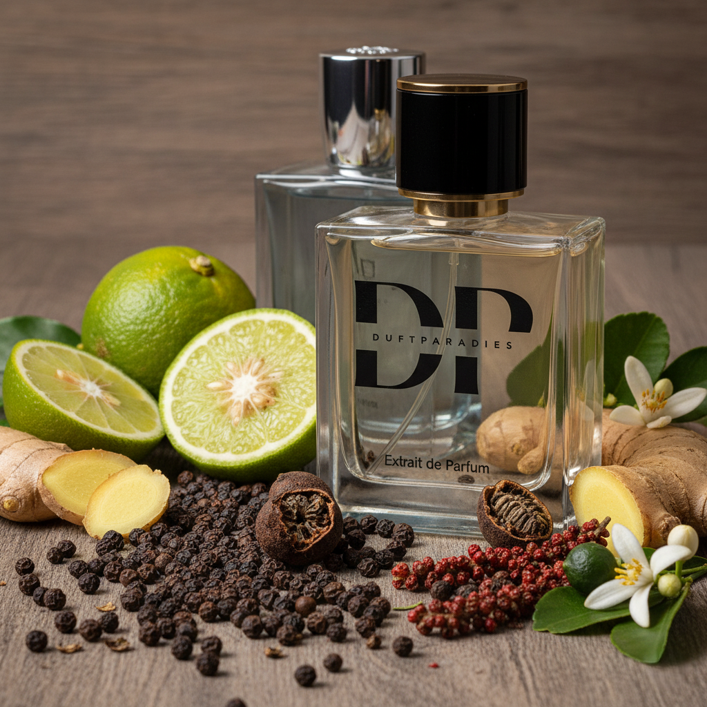 Duftparadies M328 Castley Parfümflasche mit elegantem Design, sichtbar auf weißem Hintergrund