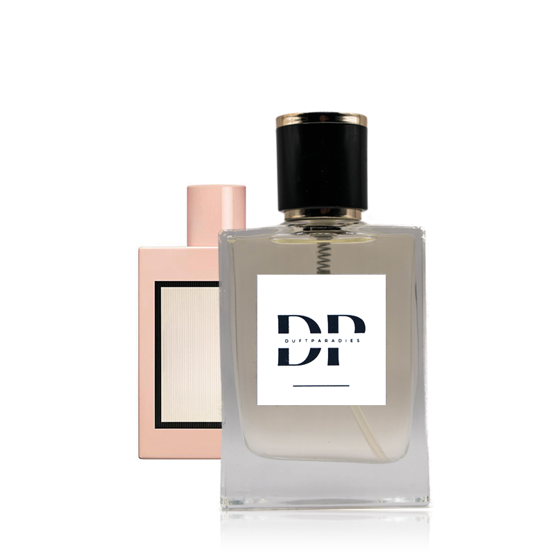 Duftparadies W108 Flasche mit Parfüm, elegante Verpackung und stilvolles Design, auf weißem Hintergrund fotografiert
