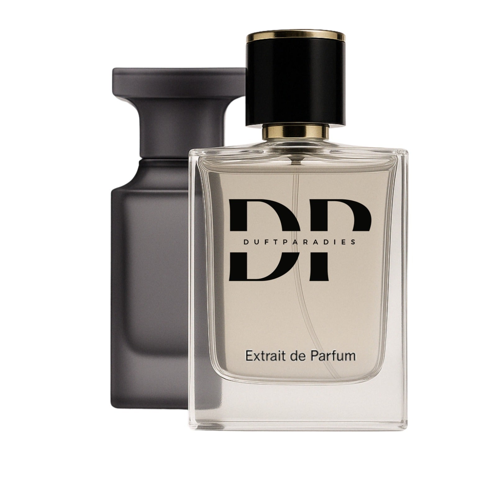 Duftparadies M94 Very Fabulous Parfümflasche mit elegantem Design, Nahaufnahme der Flasche auf weißem Hintergrund