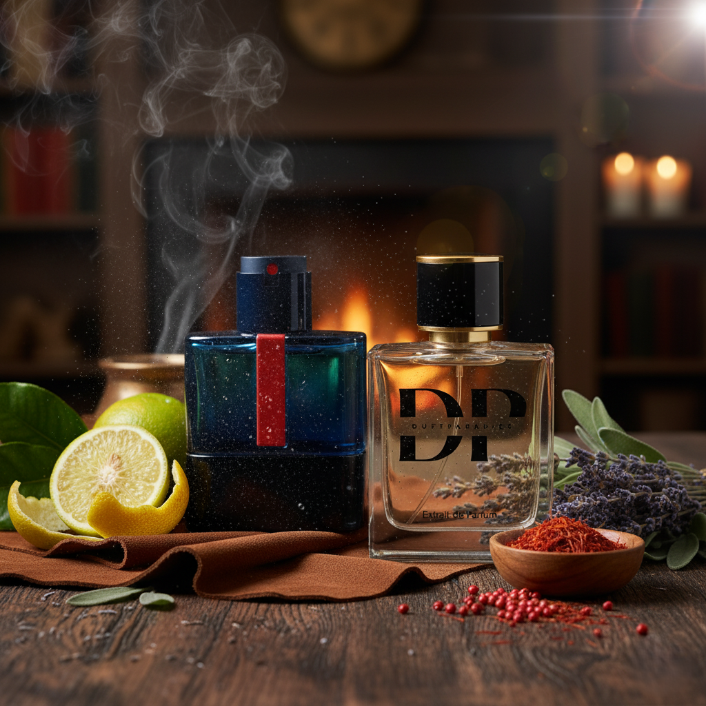 Duftparadies Kismet M268 Ocean Parfümflasche mit blauer Flüssigkeit und eleganter Verpackung, luxuriöse Duftpräsentation.