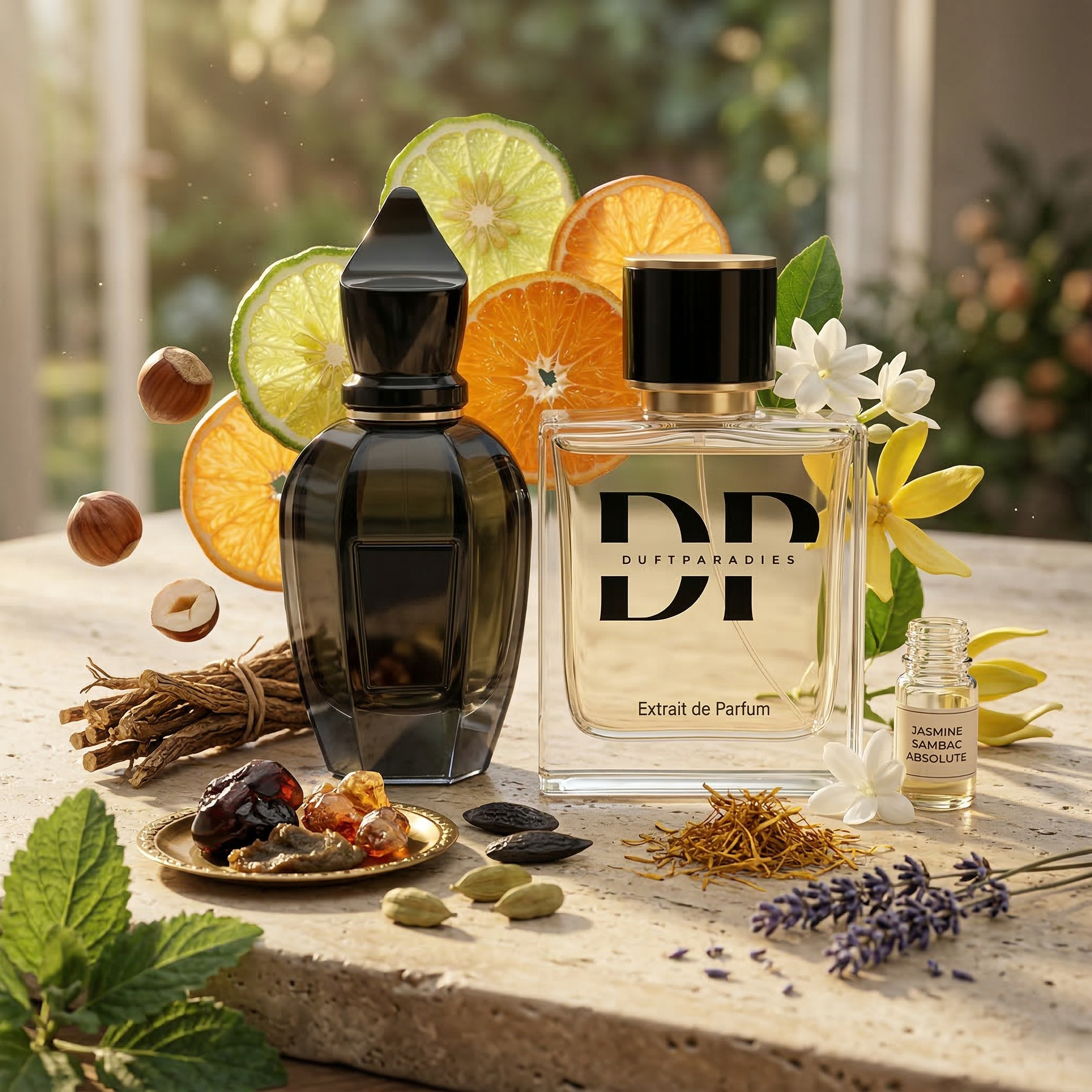 Duftholz M341 Black Moon von Duftparadies, dunkel schimmerndes Holzstück mit schwarzer Oberfläche und eleganten Maserungen