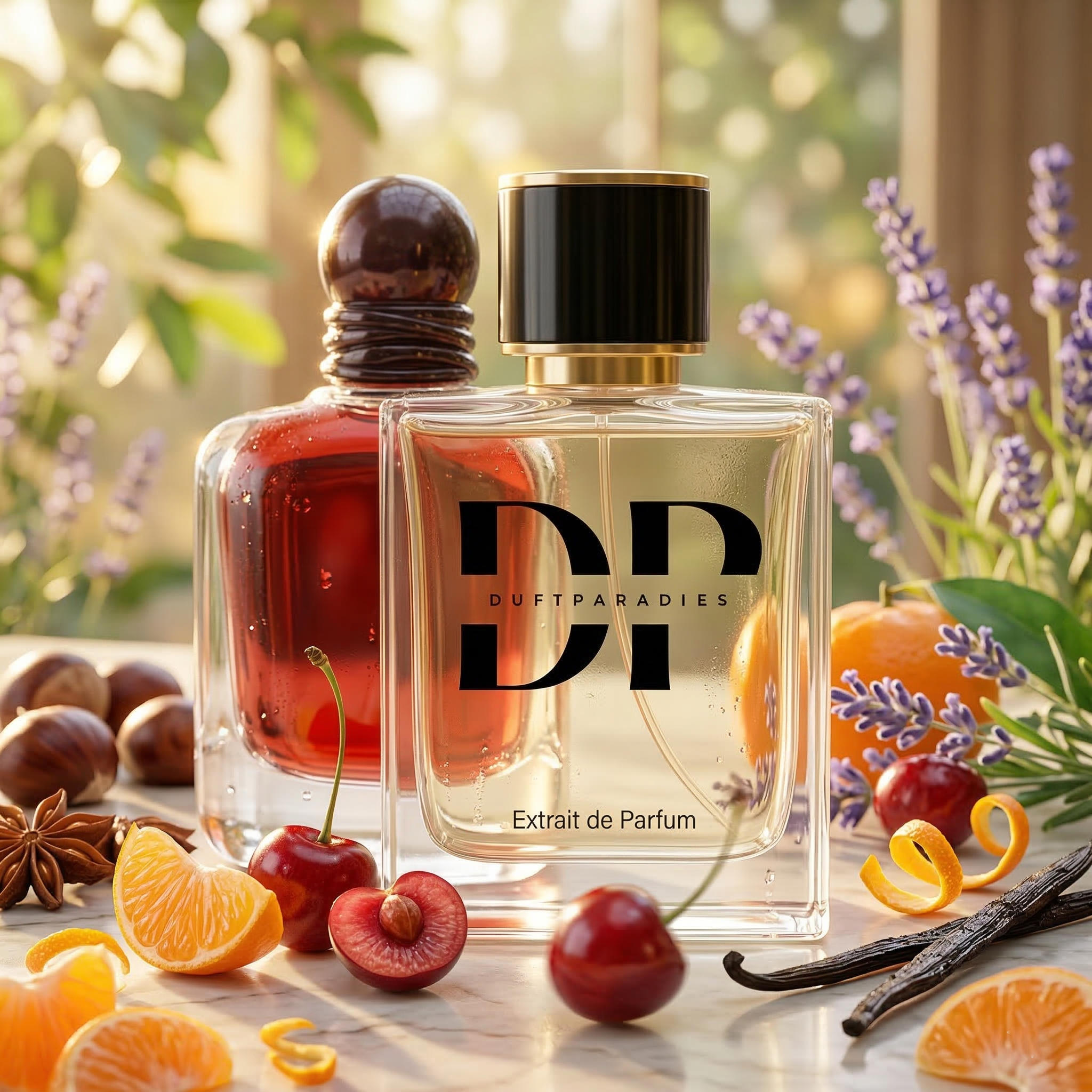 Hochwertiger Duftparadies M342 Powerfull Raumduft in Flasche, elegant Design, zeigt die Produktflasche auf weißem Hintergrund