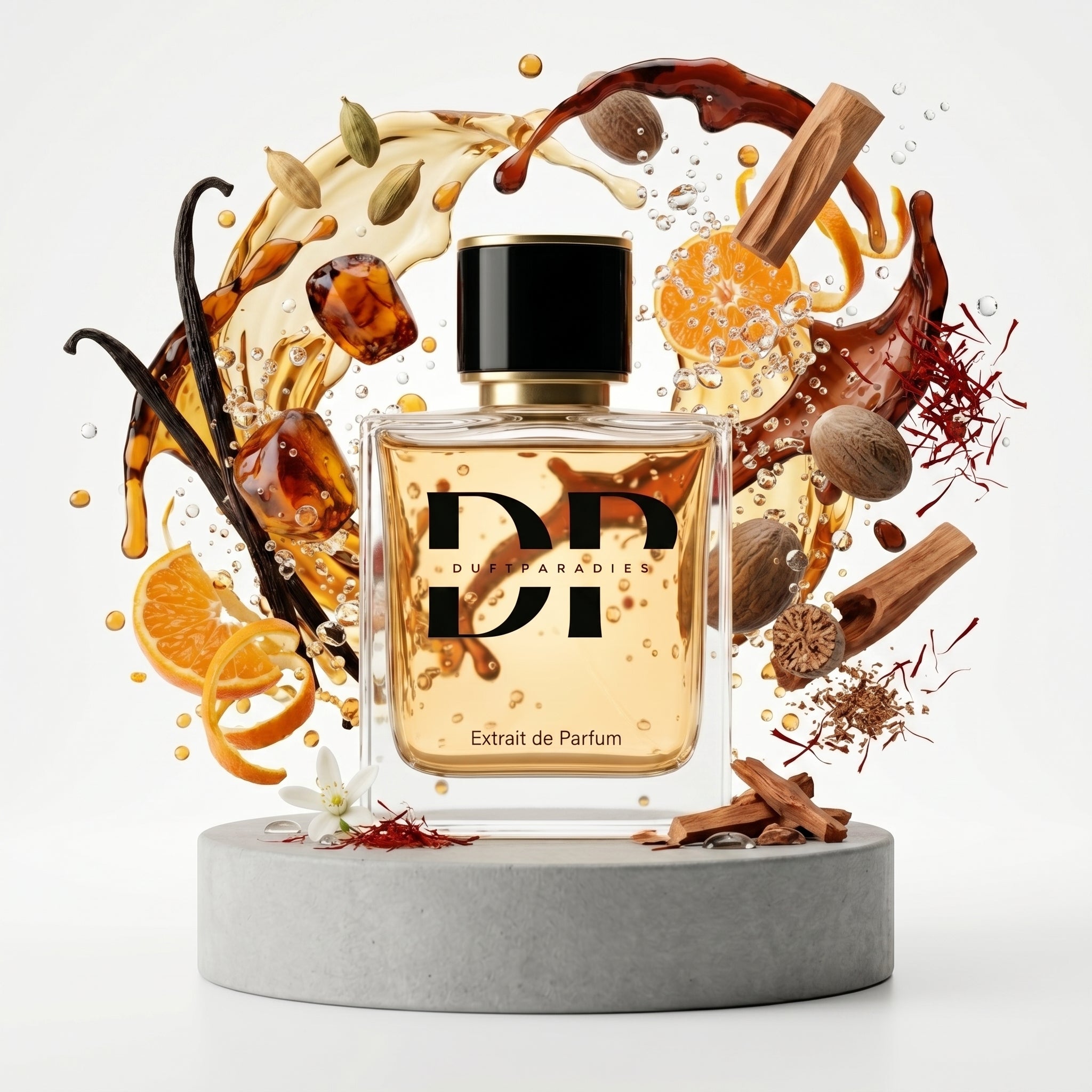 Duftharz M720 Extrem Flasche von Duftparadies mit schwarzem Verschluss und eleganter Verpackung.