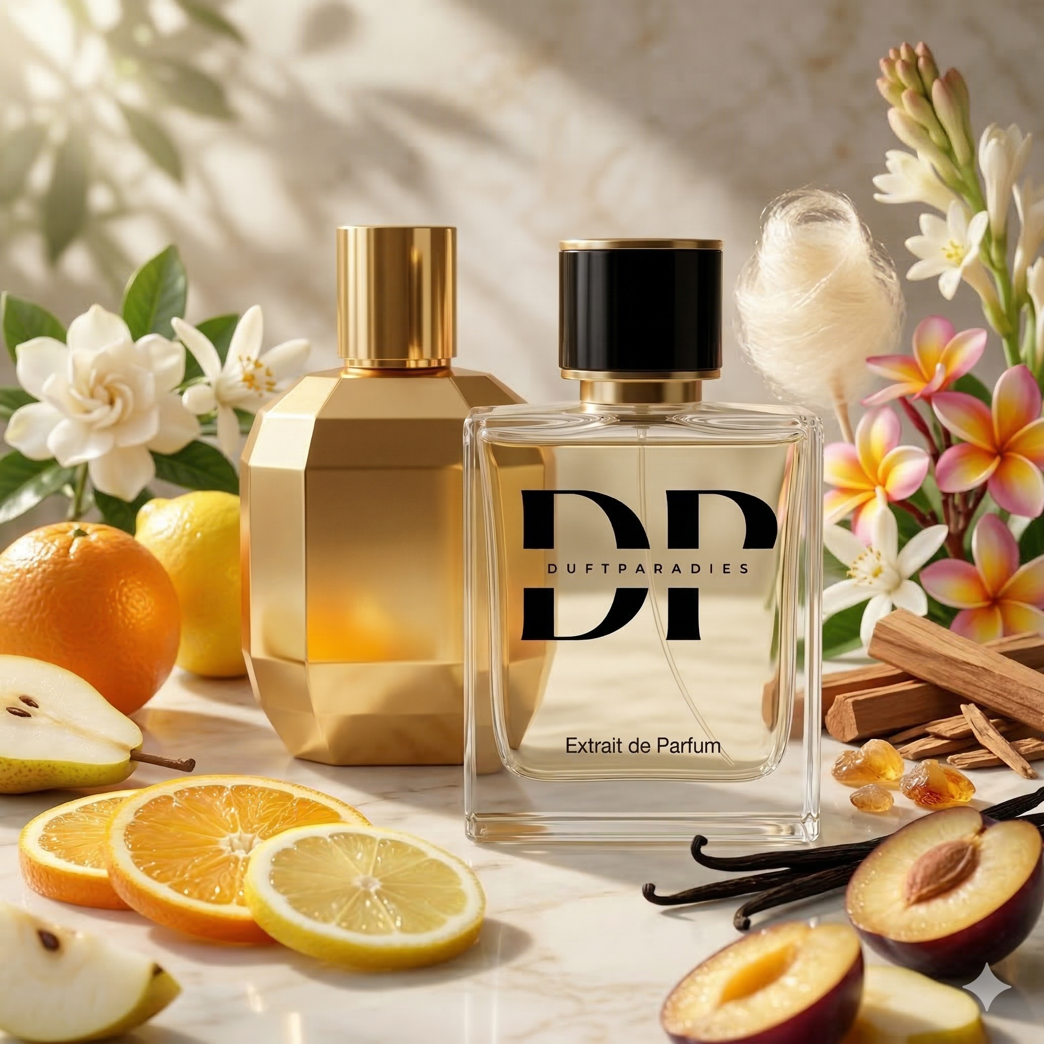 Duftparadies W210 Gold Duftkerze in goldener Glasvase, elegant und stilvoll, perfekt für gemütliche Atmosphäre