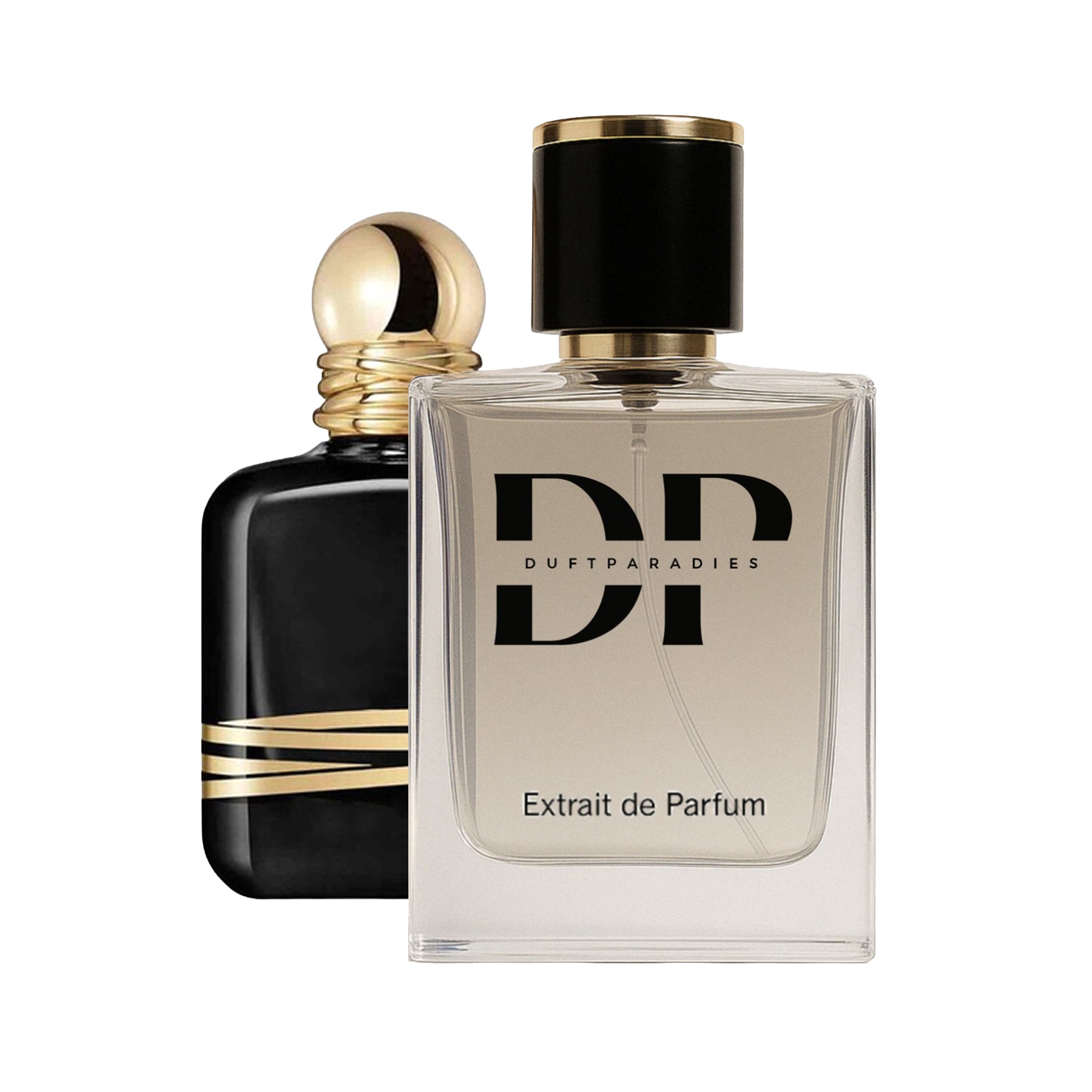 Dufthülle für M240 Smoky Oud von Duftparadies, Flasche mit dunklem Parfüm und rauchigem Oud-Duft, elegant gestaltet.