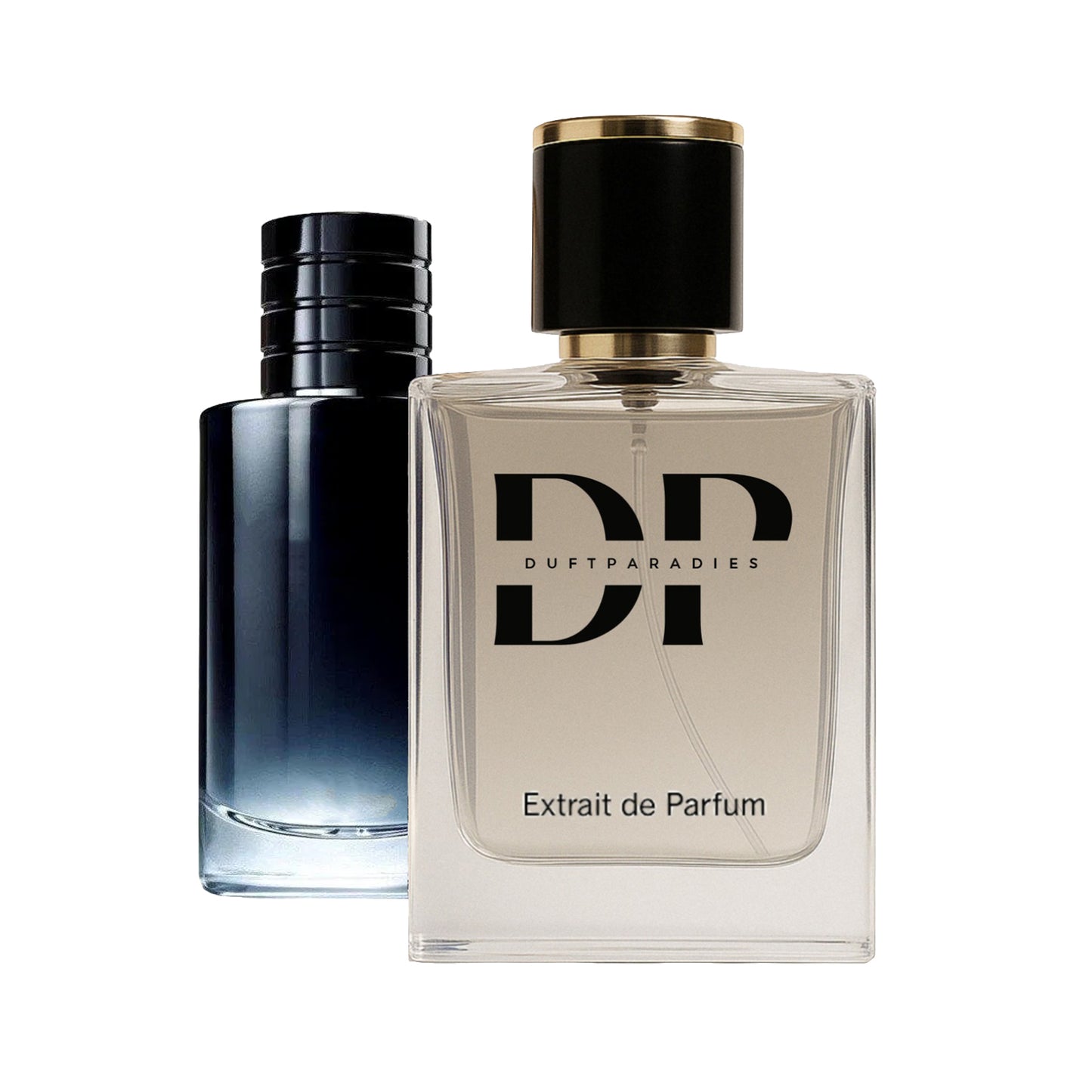 M47 Savage Parfümflasche von Duftparadies, elegantes Design, schwarzer Deckel, transparentes Glas, Duftparfüm für Männer