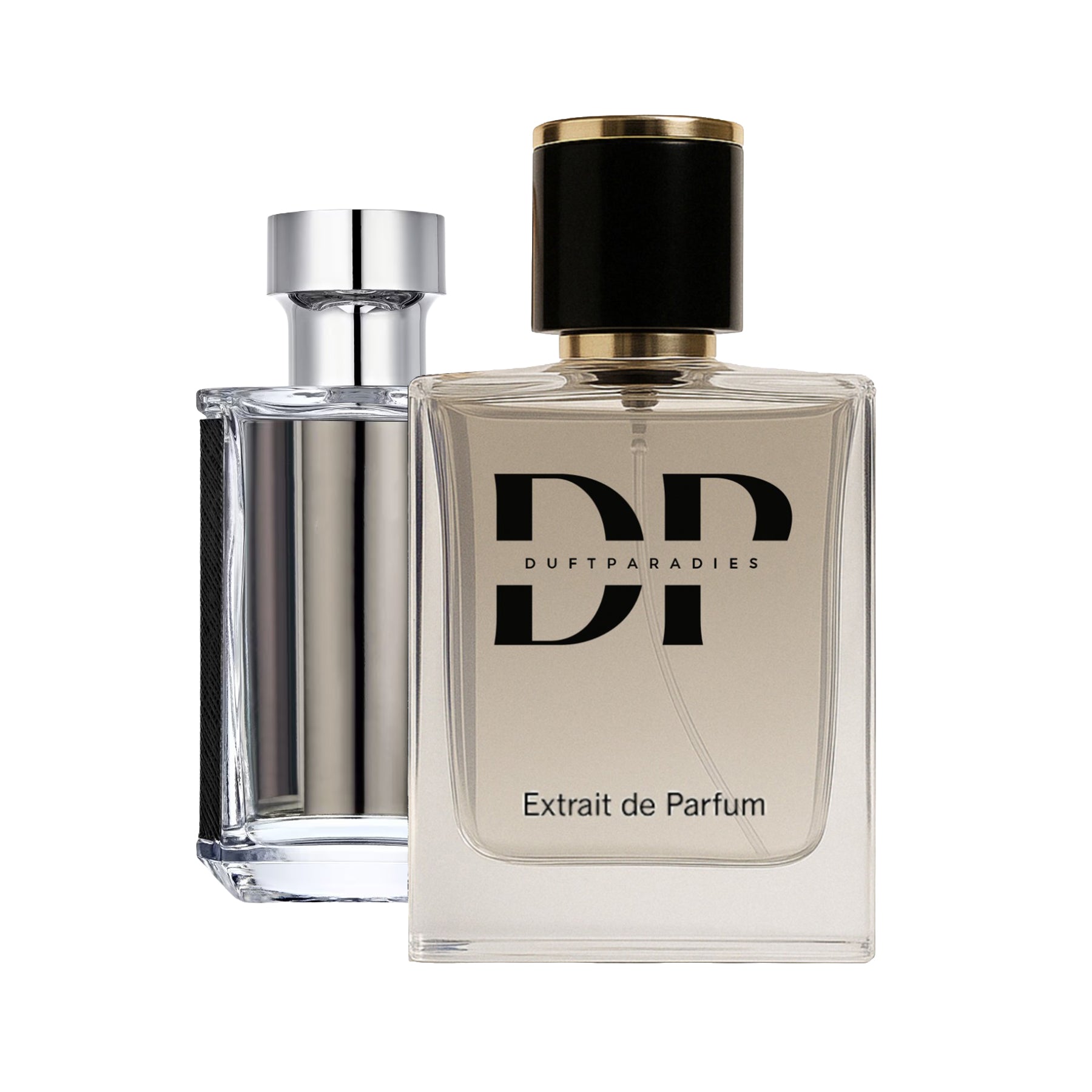 M92 Duftparadies Flakon mit Parfüm, elegantes Design, 100ml, auf weißem Hintergrund, Nahaufnahme des Parfümfläschchens